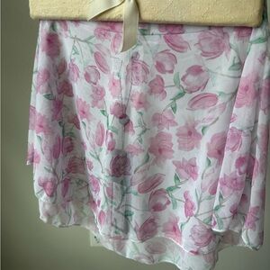 NEW SoDanca Floral Pink and White Skirt